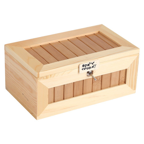 Luqeeg Wooden Useless Box, Stress Relief Tiger Box Toy Do t Touch Useless Box