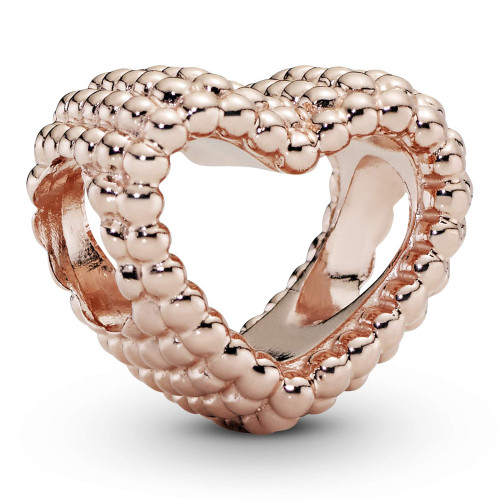 Pandora Jewelry Beaded Heart Rose Charm, No Box