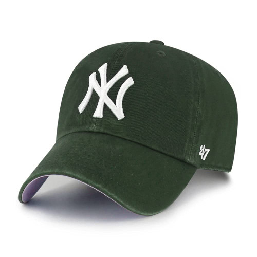'47 MLB New York Yankees Ball Park Clean Up Adjustable Hat, Adult One Size Fits All (New York Yankees Moss Blue)