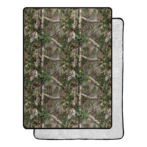 Northwest Realtree Silk Touch Sherpa Throw Blanket, 60" x 80", Realtree Xtra Green Camo
