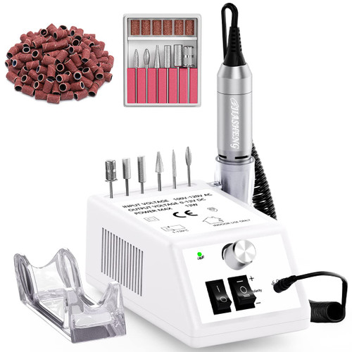 Jiasheng Professional Nail Drill, 20000rpm Electric Nail Drill Machine, Electronic Nail File Drills for Acrylic Nails Gel Nails Manicure Pedicure Tools for Salon Use, White Jiasheng Professional Nail Drill, 20000rpm Electric Nail Drill Machine, Electronic Nail File Drills for Acrylic Nails Gel Nails Manicure Pedicure Tools for Salon Use, White