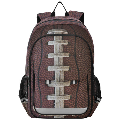 Glaphy American Football Laces Backpack School Bag Lightweight Laptop Backpack Student Travel Daypack with Reflective Stripes