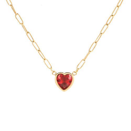Neeshka 18K Gold Plated Heart Zircon Pendant Red Choker Necklace for women, Valentine's Day Gift for Women, Limitless love Neeshka 18K Gold Plated Heart Zircon Pendant Red Choker Necklace for women, Valentine's Day Gift for Women, Limitless love