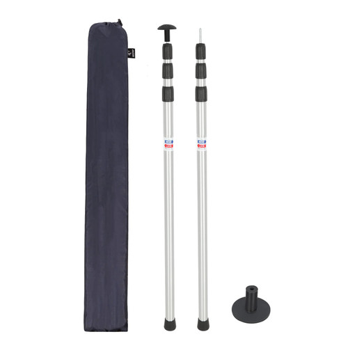 REDCAMP Aluminum Adjustable Camping Tarp Poles, Set of 2, 90" Telescoping Lightweight Tent Poles for Shelter, Hammock Rain Fly, Awning REDCAMP Aluminum Adjustable Camping Tarp Poles, Set of 2, 90" Telescoping Lightweight Tent Poles for Shelter, Hammock Rain Fly, Awning