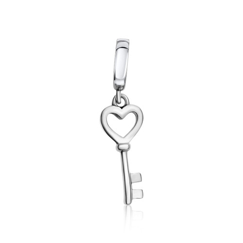 BOLENVI Key To My Heart 925 Sterling Silver Pendant Charm Bead For Pandora & Similar Charm Bracelets or Necklaces