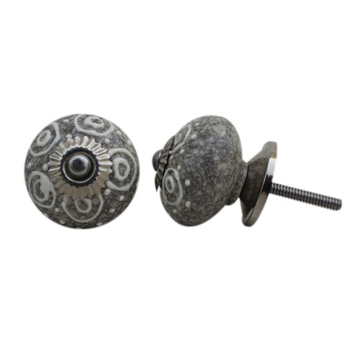 Indian Shelf 14 Pack Dresser Drawer Knobs Vintage|Round Crackle Knob for Dresser|White Kitchen Drawer Pulls & Knobs|Ceramic One Hole Cabinet Pulls|Kitchen Door Knobs|Single Hole Cabinet Knobs