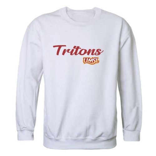 W Republic 556-688-WHT-01 University of Missouri-St. Louis Tritons Script Crewneck Sweatshirt White - Small