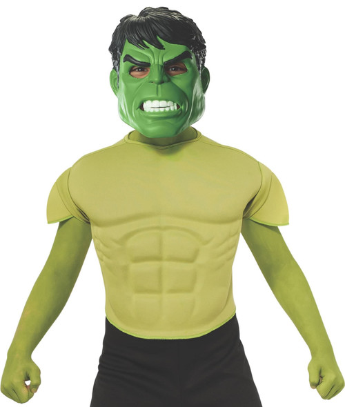 Marvel Avengers Assemble Incredible Hulk Muscle-Chest Costume Shirt with Mask