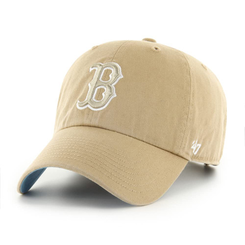 '47 Boston Red Sox Ballpark Clean Up Dad Hat Baseball Cap (Khaki/Blue)