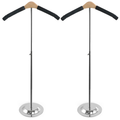 Fumingpal Adjustable T Shirt Display Stand - Easy to Assemble | Adjustable Height | Strong & Durable - Shirt Racks for Clothing Dress Garment Coat Retail, Height 18-30 Inch (2 Pcs)