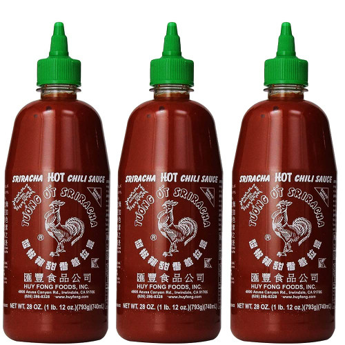 Sriracha Hot Chili Sauce 28oz, pack of 3