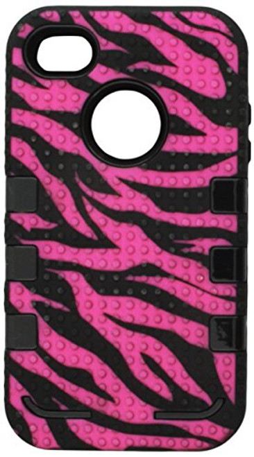 MyBat iPhone 4s/4 TUFF eNUFF Hybrid Phone Protector Cover - Retail Packaging - Hot Pink/Black MyBat iPhone 4s/4 TUFF eNUFF Hybrid Phone Protector Cover - Retail Packaging - Hot Pink/Black