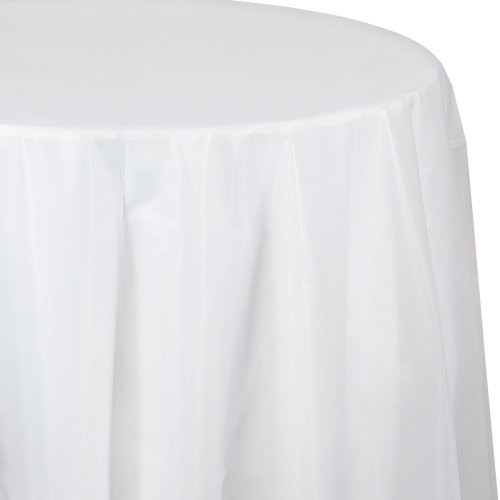 Creative Converting Octy-Round Plastic Table Cover, 82-Inch, Clear