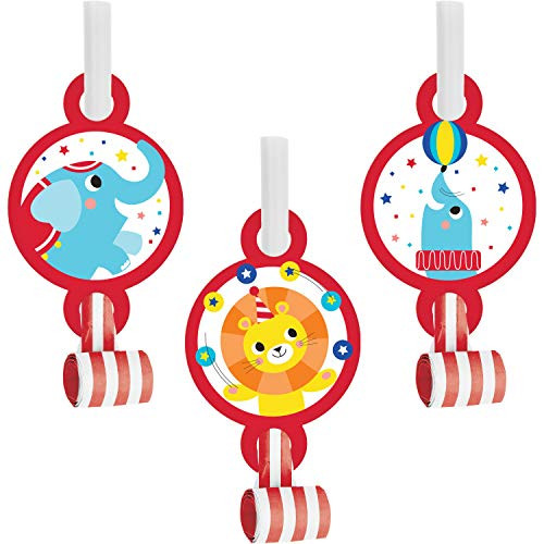Circus Animals Party Blowers, 8 ct