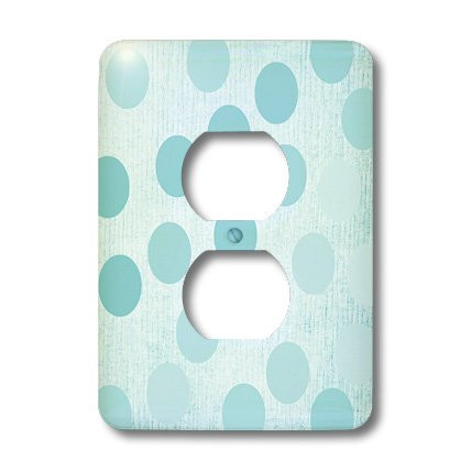 3dRose lsp_28064_6 Large Turquoise Dots Outlet Cover, Multi-Color