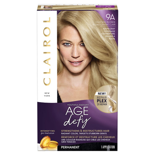 Clairol Age Defy Permanent Hair Dye, 9A Light Ash Blonde Hair Color, 1 Count