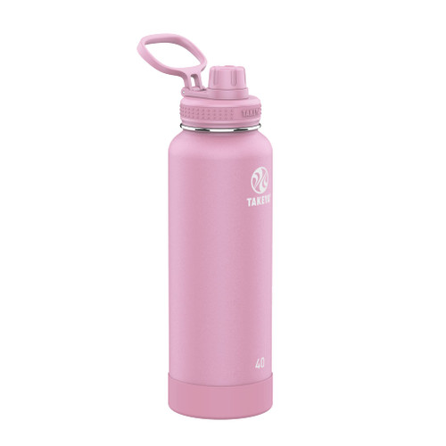 Takeya Actives Insulated Stainless Steel Water Bottle with Spout Lid, 40 Ounce, Pink Lavender