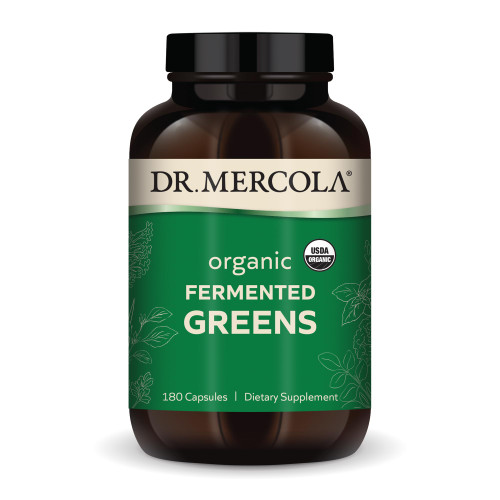 Dr. Mercola Organic Fermented Greens, 60 Servings (180 Capsules), Dietary Supplement, USDA Certified Organic, Non-GMO, Soy Free