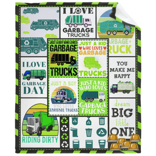 Citrasena Flannel Fleece Super Soft Cozy Blanket I Love Garbage Trucks Lightweight Warm Throw Blanket for Couch Living Room Bed Sofa Travel 60"x50" for Teen