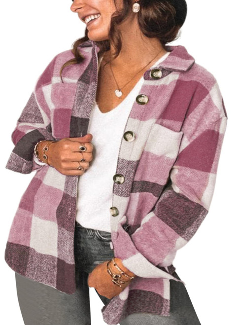 Eytino Womens Plus Size Corduroy Boyfriend Shirts Long Sleeve Button Down Oversized Blouses Tops,4X Red