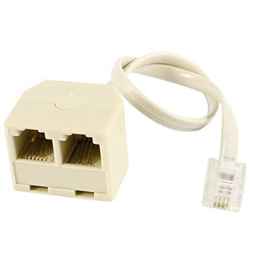 Uxcell a14010700ux0339 Telephone 6P4C RJ11 Male Jack to Dual Female Cable Adapter