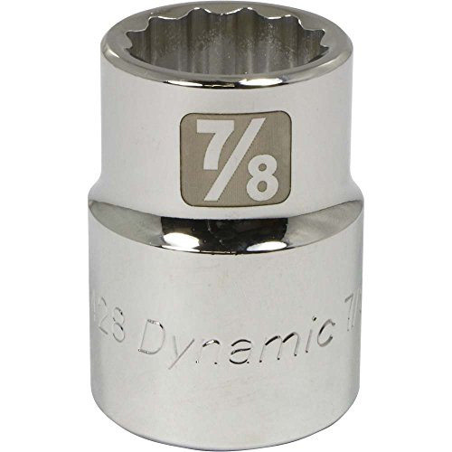 Dynamic Tools D022428 3/4" Drive 12 Point SAE Socket with 7/8" Standard Length, Chrome Finish