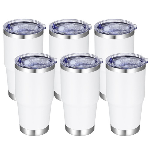 VEGOND 20 oz Tumbler with Lid and Straw, Stainless Steel Double Wall Vacuum Insulated Travel Mug Powder Coated Coffee Cup for Cold & Hot Drinks, White 6 Pack VEGOND 20 oz Tumbler with Lid and Straw, Stainless Steel Double Wall Vacuum Insulated Travel Mug Powder Coated Coffee Cup for Cold & Hot Drinks, White 6 Pack