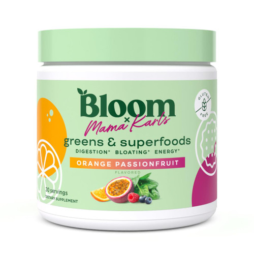 Bloom Nutrition x Mama Karls Super Greens Powder Juice Mix - Probiotics for Digestive Health & Bloating Relief for Women, Digestive Enzymes w/Spirulina & Chlorella for Gut Health (Orange Passionfruit) Bloom Nutrition x Mama Karls Super Greens Powder Juice Mix - Probiotics for Digestive Health & Bloating Relief for Women, Digestive Enzymes w/Spirulina & Chlorella for Gut Health (Orange Passionfruit)