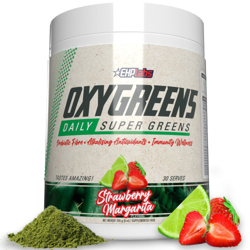 EHPlabs OxyGreens Super Greens Powder - Spirulina & Chlorella Superfood, Green Juice Powder & Greens Supplements with Prebiotic Fibre, Antioxidants & Immunity Support, 30 Serves (Strawberry Margarita) EHPlabs OxyGreens Super Greens Powder - Spirulina & Chlorella Superfood, Green Juice Powder & Greens Supplements with Prebiotic Fibre, Antioxidants & Immunity Support, 30 Serves (Strawberry Margarita)