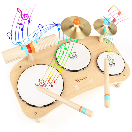 Kids Drum Set for Toddlers 1-3, All in One Musical Instruments - Wooden Musical Toys - Montessori Sensory Toys for 1 Year Old - Birthday Gifts for Girls Boys Kids Drum Set for Toddlers 1-3, All in One Musical Instruments - Wooden Musical Toys - Montessori Sensory Toys for 1 Year Old - Birthday Gifts for Girls Boys