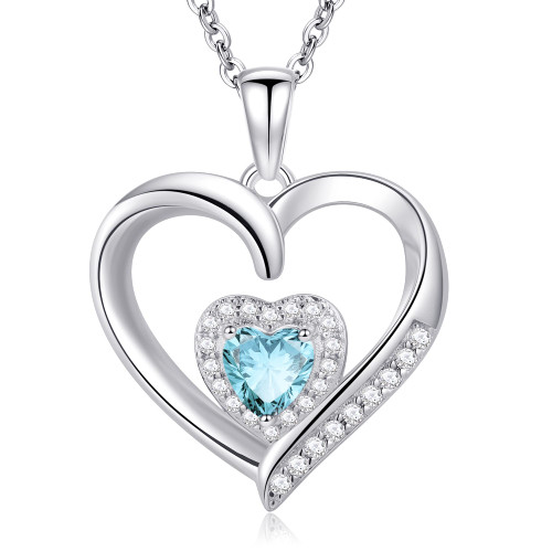 Birthstone Necklace for Women Heart Necklace, Sterling Silver Necklace for Women Heart Necklace Pendant Necklace for Women Teen Girls December Birthstone Necklace Silver Necklaces for Women Gifts Birthstone Necklace for Women Heart Necklace, Sterling Silver Necklace for Women Heart Necklace Pendant Necklace for Women Teen Girls December Birthstone Necklace Silver Necklaces for Women Gifts