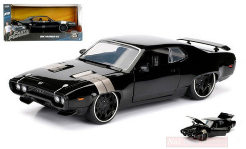 JADA TOYS JADA98292 DOM'S PLYMOUTH GTX FAST & FURIOUS 8 BLACK 1:24 DIE CAST