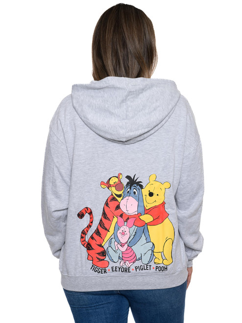 Disney Zip Hoodie Eeyore Winnie The Pooh Piglet Tigger (Heather Grey, 3X)