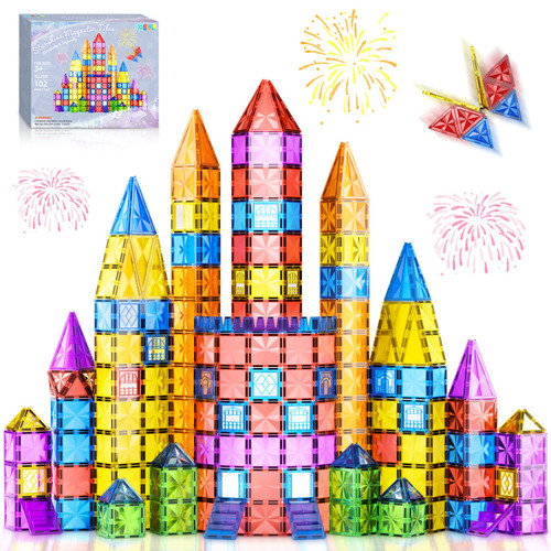 102PCS Diamond Magnetic Tiles Kids Games Toys, STEM Magnet Toys for Toddlers, Magnetic Building Blocks for Kids Age 3-5 4-8 8-12, Preschool Learning Montessori Sensory Toys for 3+ Year Old Boys Girls 102PCS Diamond Magnetic Tiles Kids Games Toys, STEM Magnet Toys for Toddlers, Magnetic Building Blocks for Kids Age 3-5 4-8 8-12, Preschool Learning Montessori Sensory Toys for 3+ Year Old Boys Girls