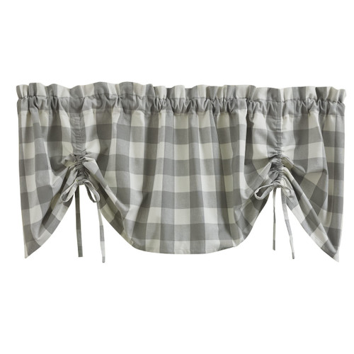 Park Designs Buffalo Check Lined Farmhouse Dove Valance 60"