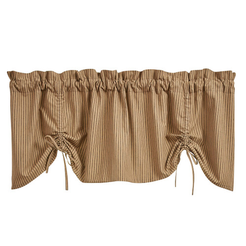 Park Designs Sturbridge Ticking Lined Farmhouse Black Valance 60"