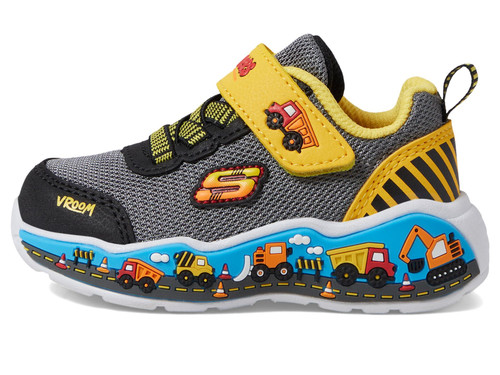 Skechers Kids Boy's Play Scene Sneaker, Black/Yellow, 10 Toddler