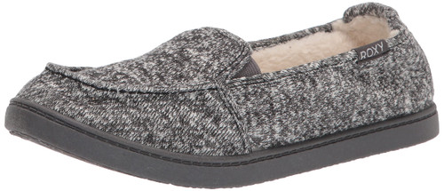 Roxy Women's Minnow Faux Fur Slip on Sneaker Shoe, Black 214, 8.5
