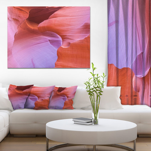 Designart PT8801-20-12 Antelope Canyon Landscape-Photography Canvas Art Print-20x12, 12" H x 20" W x 1" D 1P, Brown