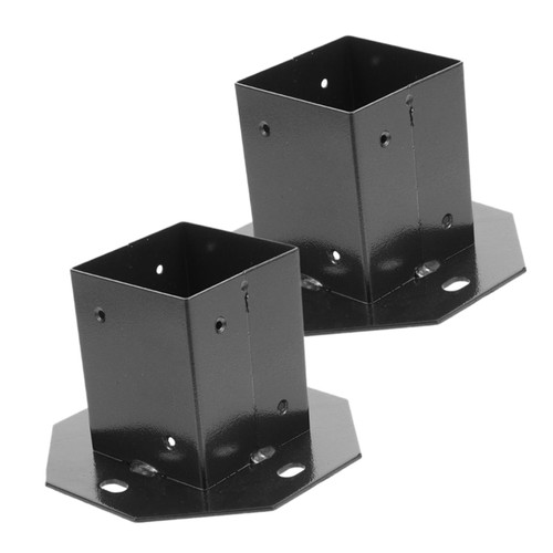 SOESFOUFU 2pcs Wooden Stand Outdoor Fencing Wooden Playpen Square Stand Outdoor Mailbox Wooden Mailbox Post Square Base Post Base for Mailbox Post Bracket Metal Carbonized Wood Railing Post