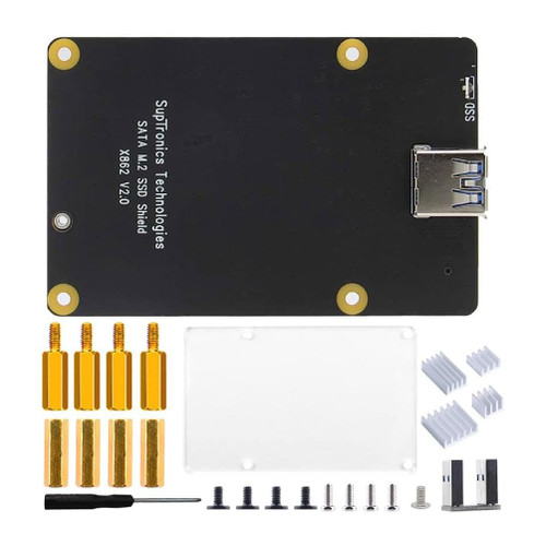 Yovslop X862 V2.0 NGFF SSD Expansion Board ForRaspberryPi 4 Support 2280 NGFF SSD KeyB Expand Computer Storage Computer X862 V2.0 NGFF SSD Memory Expansion Board