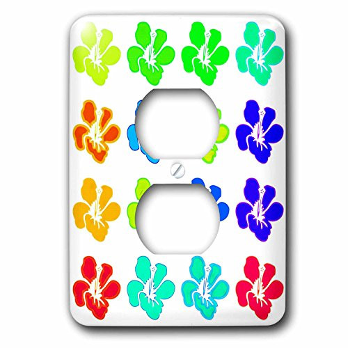 3dRose lsp_54500_6 Colorful Hibiscus Flowers Floral Print Hawaiian Art 2 Plug Outlet Cover 3dRose lsp_54500_6 Colorful Hibiscus Flowers Floral Print Hawaiian Art 2 Plug Outlet Cover