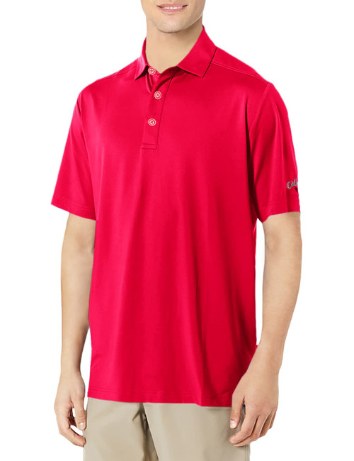 Solid Micro Hex Performance Golf Polo Shirt with UPF 50 Protection (Size Small - 3X Big & Tall), Tango Red, XX-Large