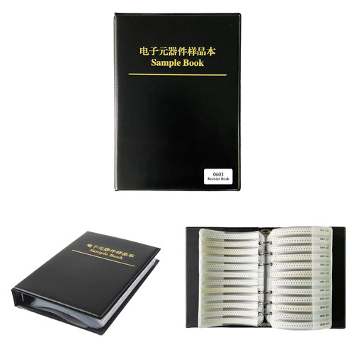 Easyscen 1% 0603 SMD Resistor Sample Book (0 ohm-10M ohm) SMT Resistor Pack Box Book Assorted Folder 170 Values 8500pcs Resistance Sample Book Kit (Resistor-0603)