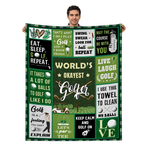 RIEDIOVS Golf Gifts for Men-Golf Lovers Blanket 80" x 60"-Birthday for Golfers Men Women-Golf Gifts Blanket for Men