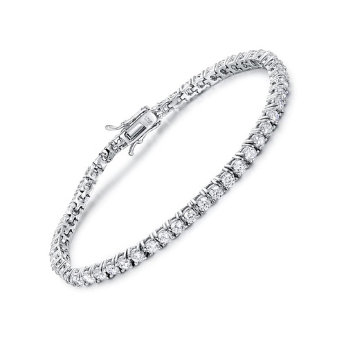 TIKJE 925 Sterling Silver 3mm Cubic Zirconia Classic Tennis Bracelet | White Gold Bracelets for Women | Size 8.5 Inch TIKJE 925 Sterling Silver 3mm Cubic Zirconia Classic Tennis Bracelet | White Gold Bracelets for Women | Size 8.5 Inch