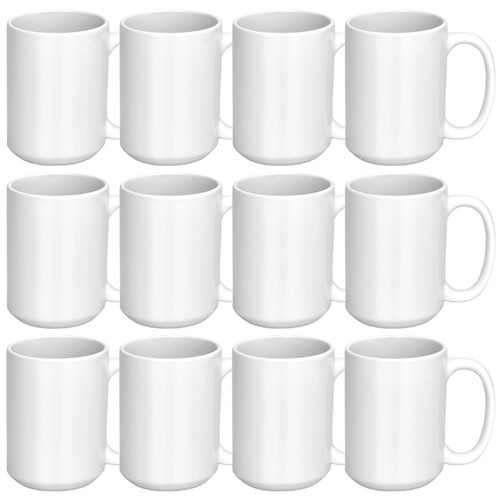 Set of 12 Sublimation Mug 15oz Blank Sublimation Mug White Coffee Mug Ceramic Cups Mug Sublimation Series Espresso Cups DIY Coated Classic Mug for Coffee, Tea, Soup, Milk, Latte, Women, Men Set of 12 Sublimation Mug 15oz Blank Sublimation Mug White Coffee Mug Ceramic Cups Mug Sublimation Series Espresso Cups DIY Coated Classic Mug for Coffee, Tea, Soup, Milk, Latte, Women, Men