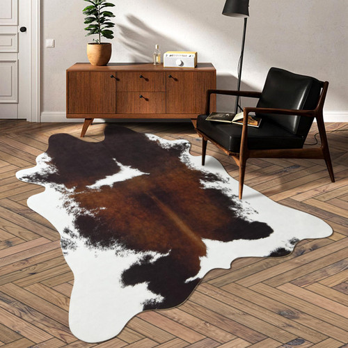 DweIke Faux Cowhide Rug, 4.6ft x 5.2ft Luxury Cow Print Rugs, Faux Fur Animal Cow Hide Carpet for Bedroom, Living Room, Office, Home Decor, Non-Slip Cute Cowhide Rug, LE1-51 DweIke Faux Cowhide Rug, 4.6ft x 5.2ft Luxury Cow Print Rugs, Faux Fur Animal Cow Hide Carpet for Bedroom, Living Room, Office, Home Decor, Non-Slip Cute Cowhide Rug, LE1-51