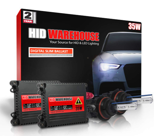 HIDWarehouse 35W Xenon Bundle with Slim Ballast (1 Pair) and Bi-Xenon 9007 5000K - 5K Bright White Xenon Bulb - 1 Pair
