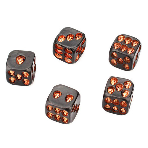 UXZDX CUJUX New 5pcs/Set 18mm Resin Skull Dice Statue Halloween Board Game Dice Office Desk Decor Toy Halloween Party Decoration (Color : B)